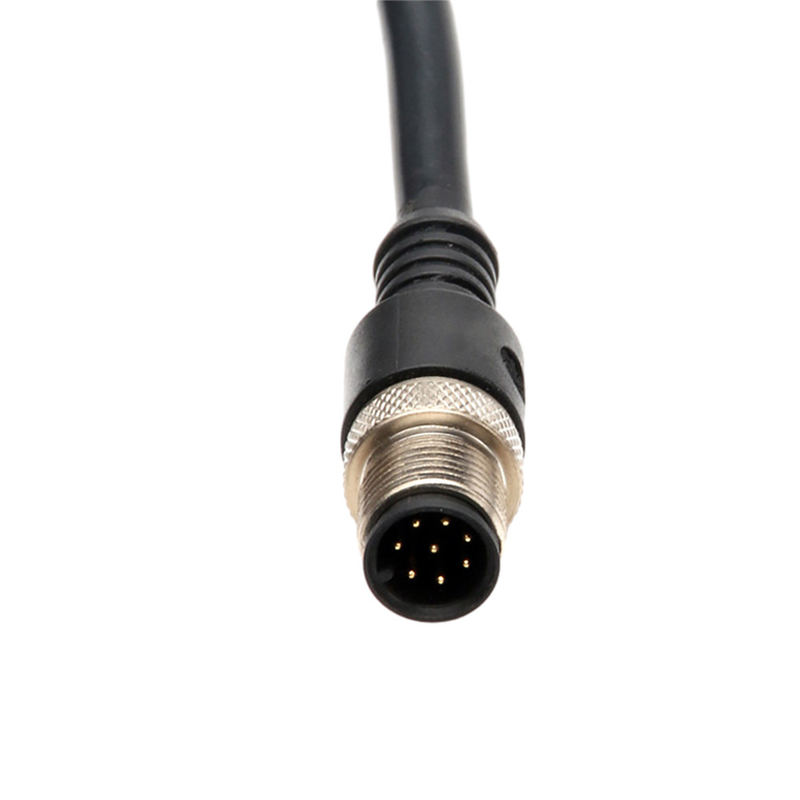 Right Angle Electrical Wire Cable With IP67 Waterproof M12 2 Pin 3 Pin 4 Pin Connector