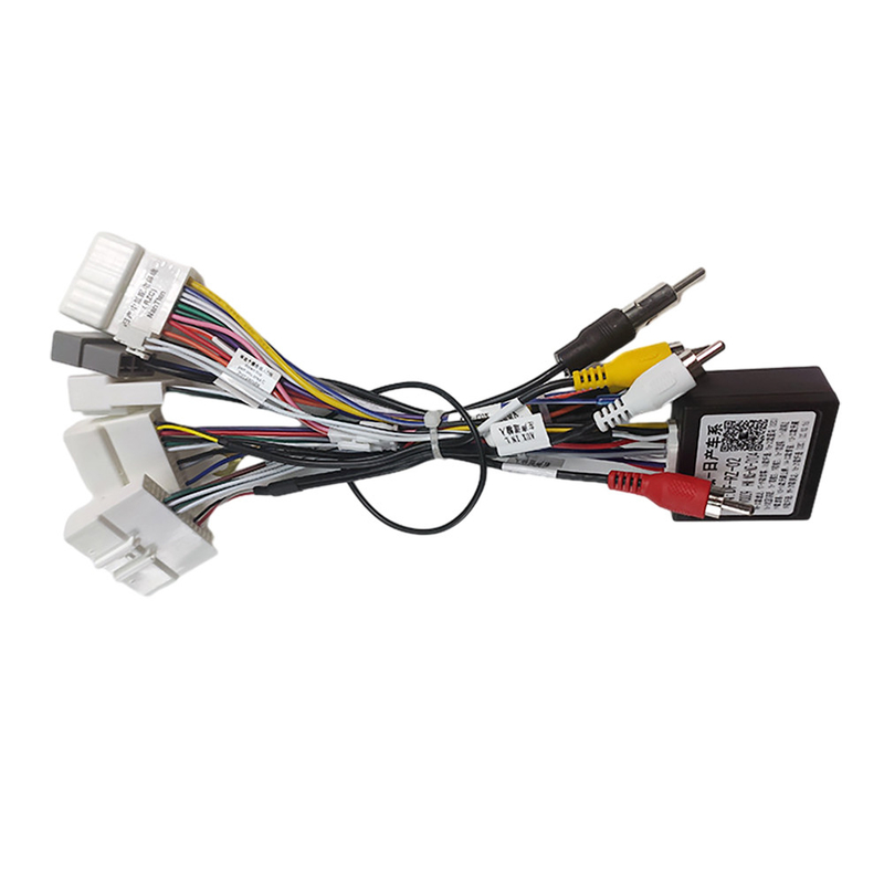 1.5 Meter RCA Wire Harness 3 Branches Gps Terminal Red Color For Nissan Vehicle