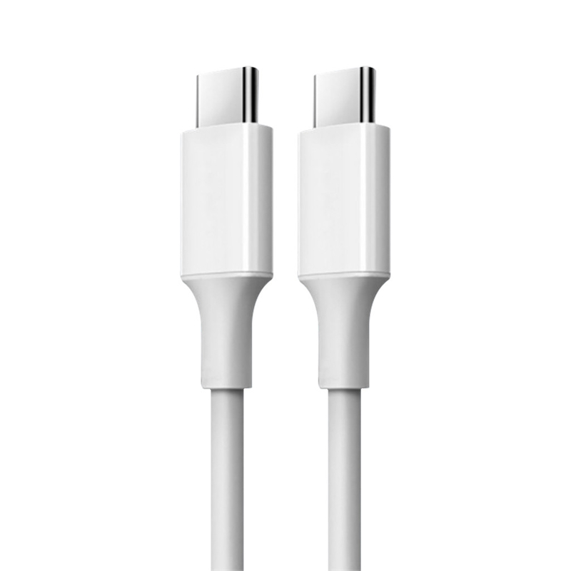 White Color USB C To C Fast Charge Cable With PVC Jacket 20V 3A 60W
