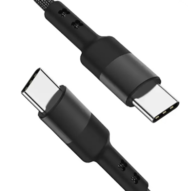 3Ft Length Nylon Braided USB C Cable Black Color For Laptop Tablet