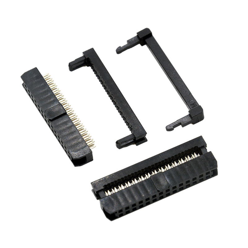 IDC Female 14 Pin Cable Connector Black Color 1.27mm 2.0mm Pitch