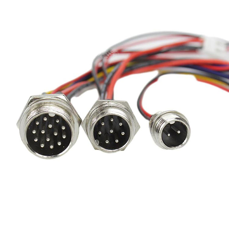 Connector M16 Waterproof Cable Assembly Male And Female Straight Front Mount Wiring Harness